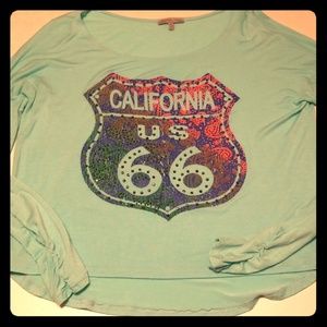 Charlotte Russe Cali Silky Shirt